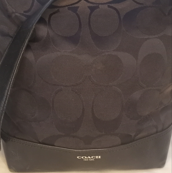 Coach Signature Legacy Leather and Canvas 21149 Classic Preppy  Black Brown Bag - Picture 11 of 11